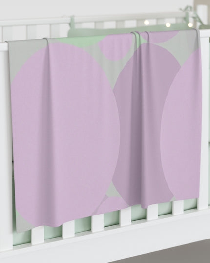 Pastel Lavender Purple and Soft Green Patches Baby Swaddle 30″×40″ Blanket