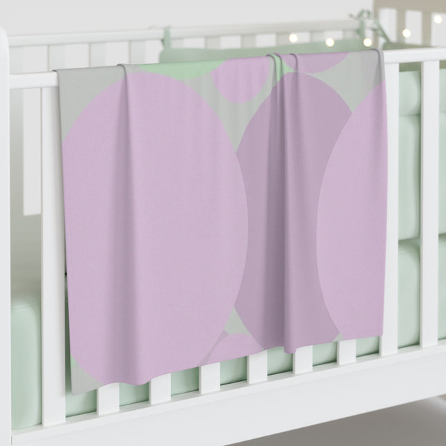 Pastel Lavender Purple and Soft Green Patches Baby Swaddle 30″×40″ Blanket