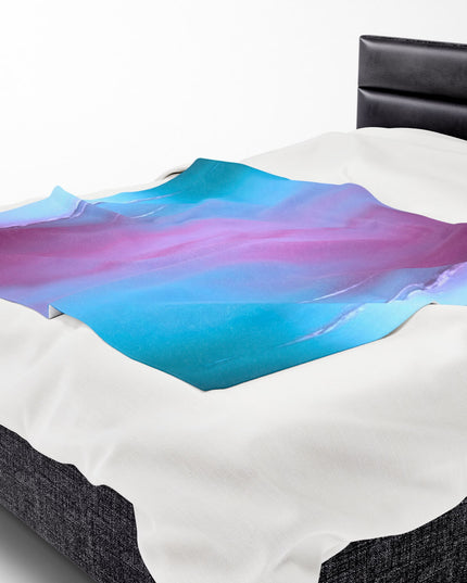 Wine Sea Blue Fog Velveteen Plush Blanket, 50" x 60"