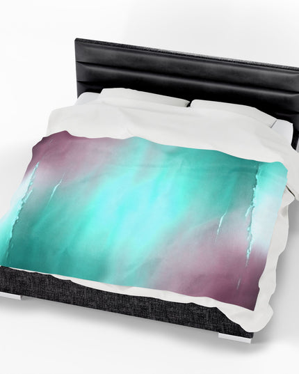 Green Sea Lavender Fog Velveteen Plush Blanket, 60" x 80"