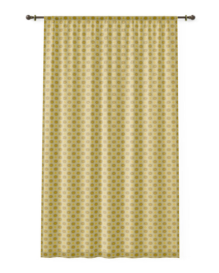 Lemongrass Star-crossed Bodies Sheer Window Curtain, 50" x 84", partially transparent