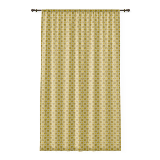 Lemongrass Star-crossed Bodies Sheer Window Curtain, 50" x 84", partially transparent