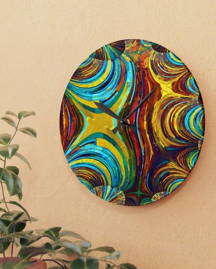 Uzi Spiral Alpha Acrylic Wall Clock, Round or Square, 10.75" x 10.75"