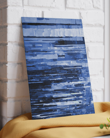 Striped Deep Blue 8" x 11" Glass Cutting Board