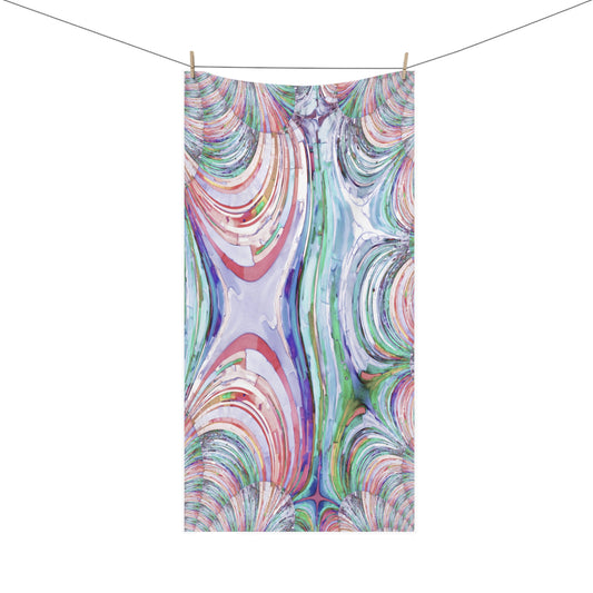 Uzi Spiral Pastels Mink-Cotton Towel (50% polyester, 50% cotton),  30" x 60"
