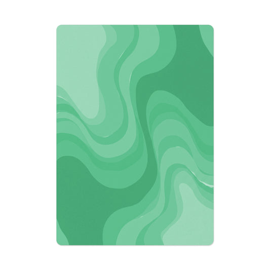Mint Green Wavey Poker Cards