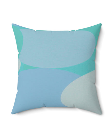 Pastel Tan and Tif Patches 18" x 18" Faux Suede Square Pillow