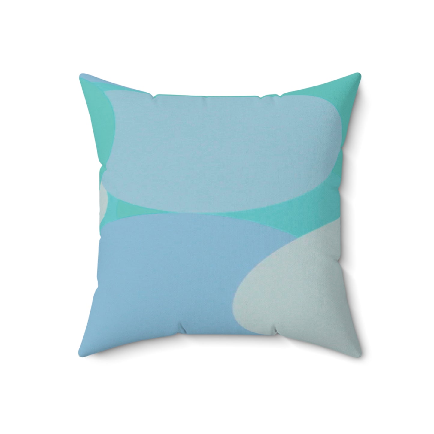 Pastel Tan and Tif Patches 18" x 18" Faux Suede Square Pillow