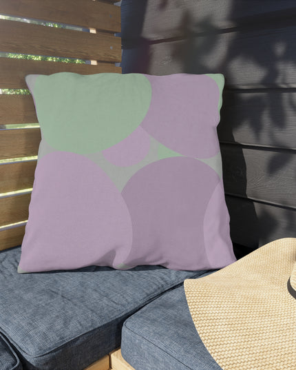 Pastel Lavender Purple and Soft Green Patches 20" x 20" Outdoor Pillows