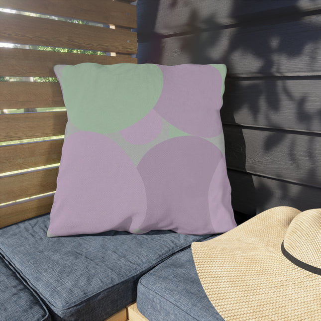 Pastel Lavender Purple and Soft Green Patches 20" x 20" Outdoor Pillows