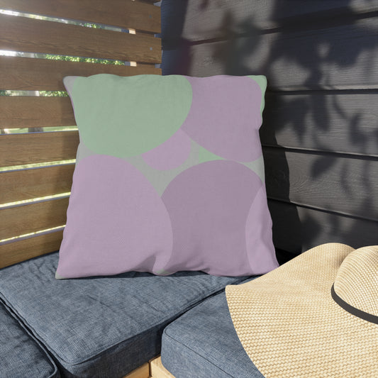 Pastel Lavender Purple and Soft Green Patches 20" x 20" Outdoor Pillows