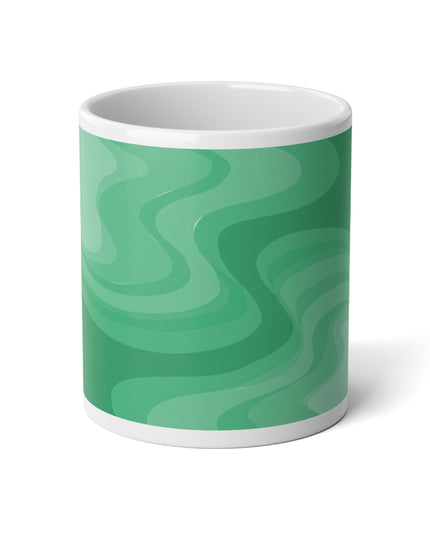 Mint Green Wavey 20 oz White Glossy Jumbo Mug