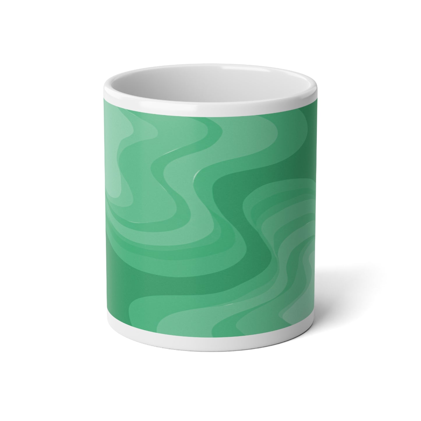 Mint Green Wavey 20 oz White Glossy Jumbo Mug