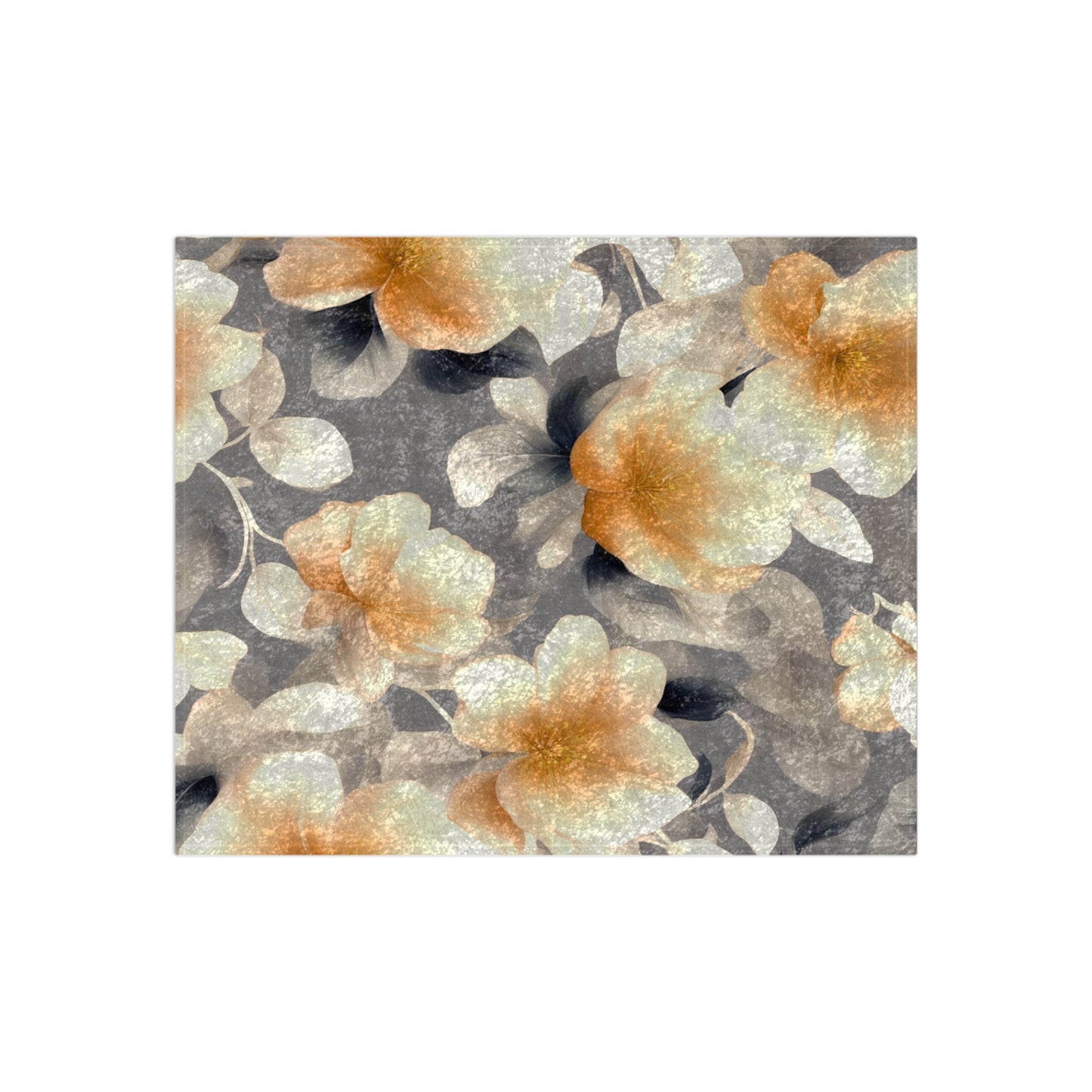 Soft Blossom Floral Bunch Crushed Velvet Blanket, 50" x 60"