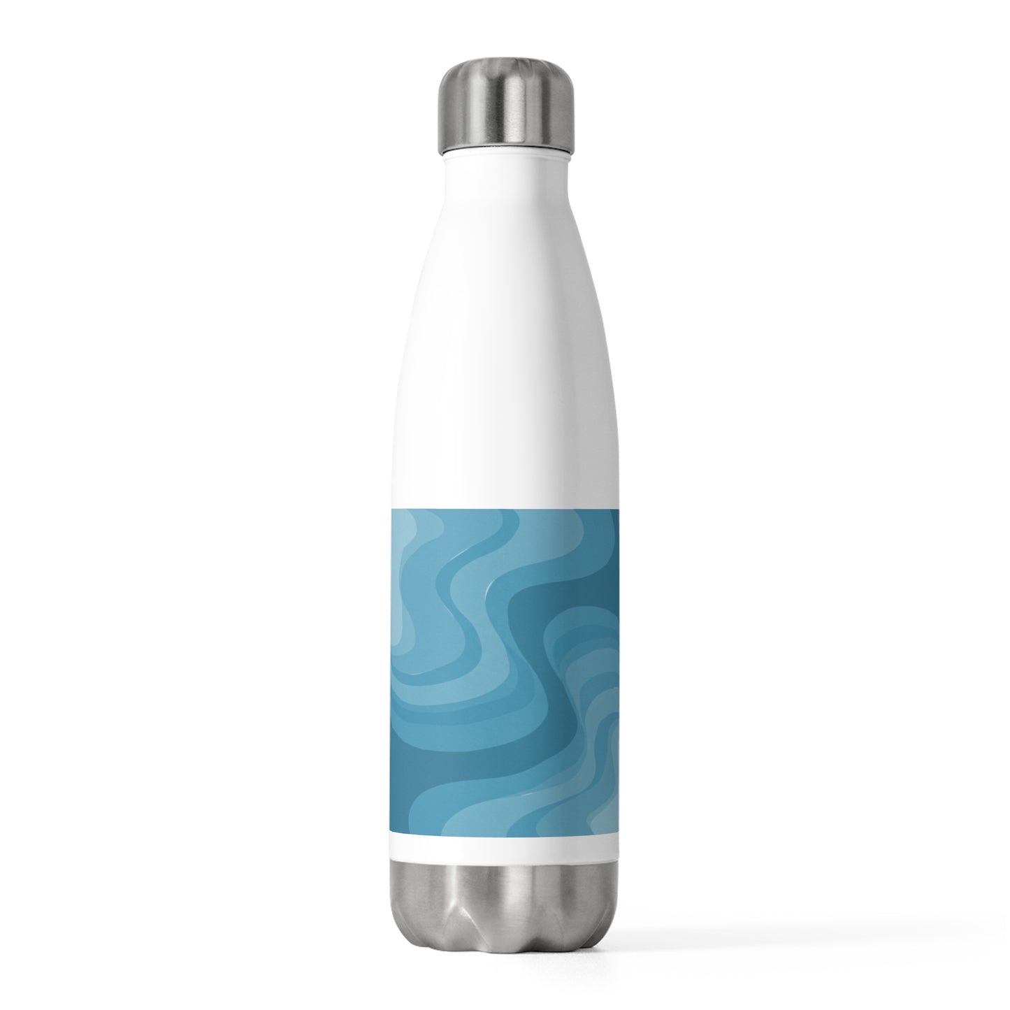 Sky Blue Wavey 20oz Insulated Water Bottle