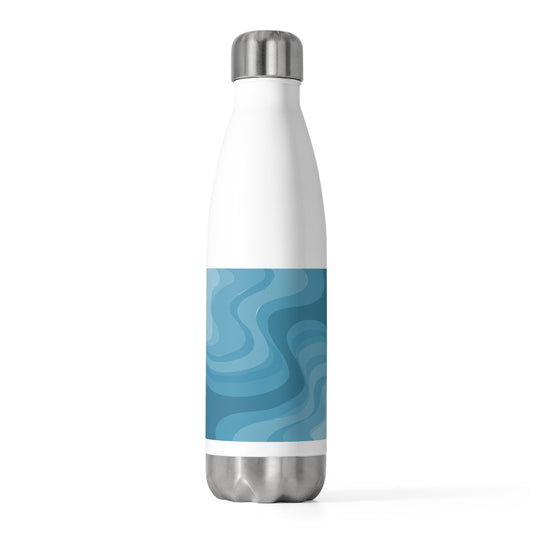 Sky Blue Wavey 20oz Insulated Water Bottle