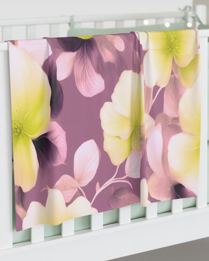 Lemon Blossom Floral Bunch Baby Swaddle 30″×40″ Blanket