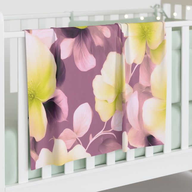 Lemon Blossom Floral Bunch Baby Swaddle 30″×40″ Blanket