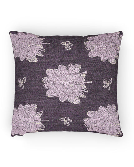 Magenta Floral Butterflies Woven Pillow, 17" x 18"