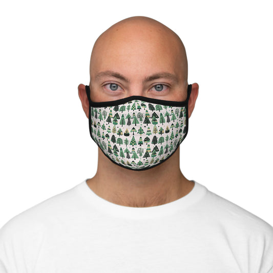 Mini Vintage Green Trees Fitted Polyester Face Mask