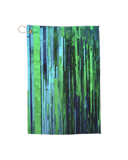 Striped Blue Green 16" x 24" Golf Towel