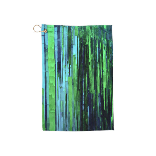 Striped Blue Green 16" x 24" Golf Towel