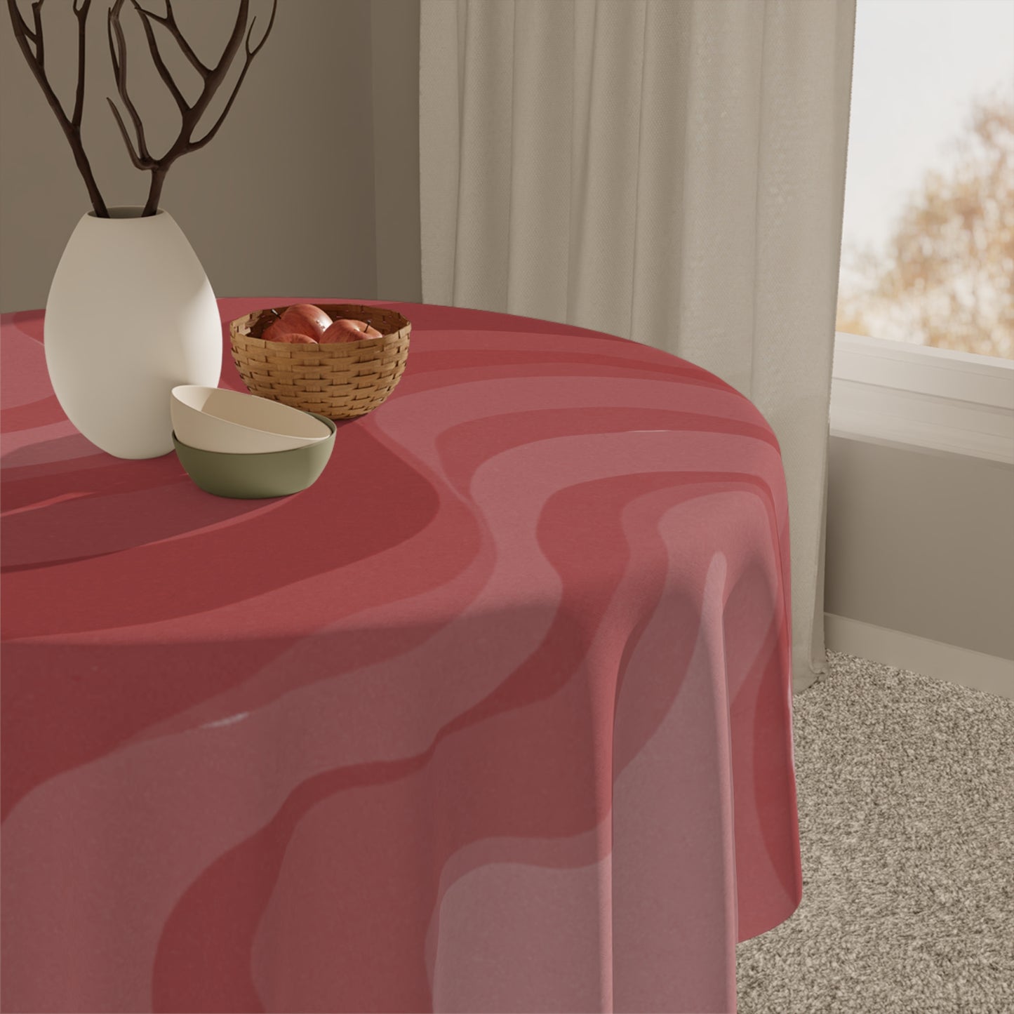 Power Red Wavey Tablecloth, 55" x 55"