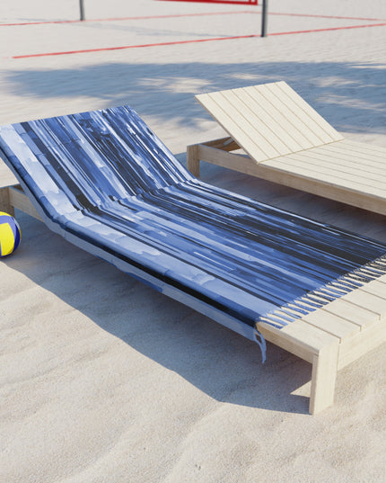 Striped Deep Blue 38" × 81" Boho Beach Cloth