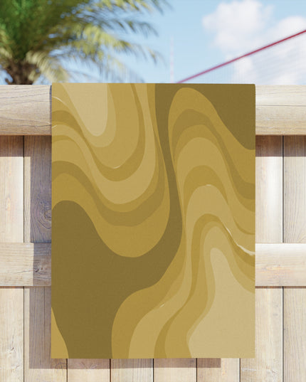 Brown Wavey Beach Towel, 24" x 44"