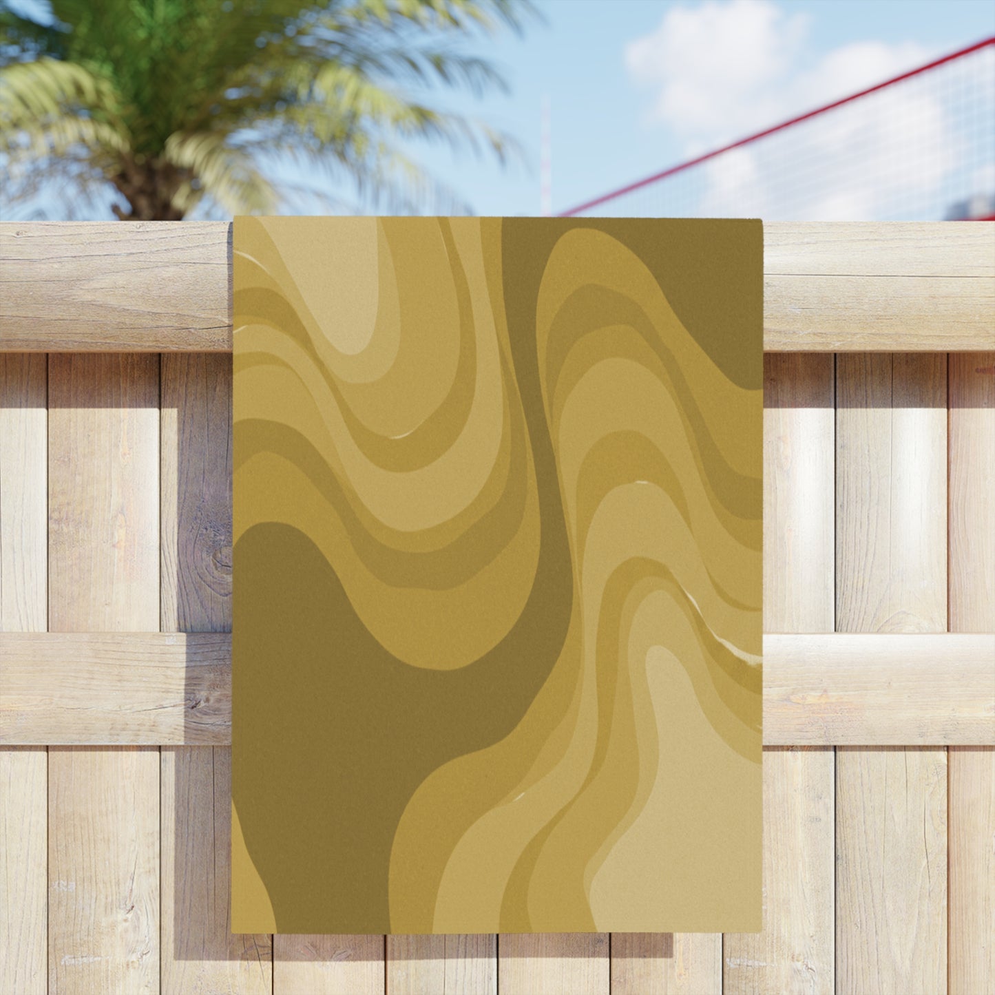 Brown Wavey Beach Towel, 24" x 44"