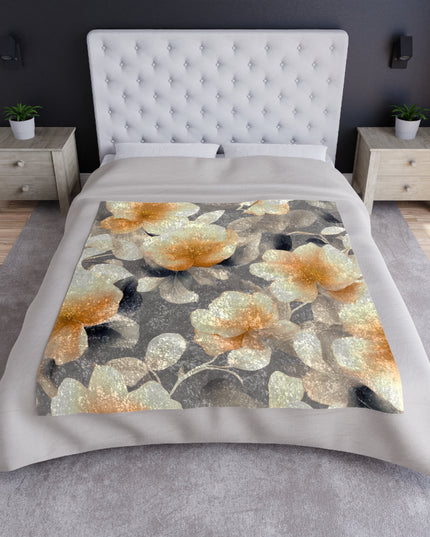 Soft Blossom Floral Bunch Crushed Velvet Blanket, 50" x 60"