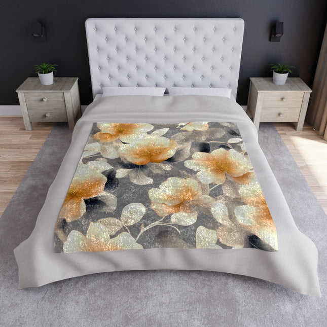 Soft Blossom Floral Bunch Crushed Velvet Blanket, 50" x 60"