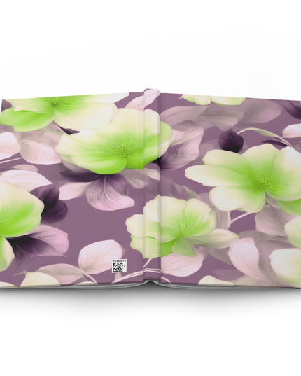 Lime Lavender Floral Bunch Hardcover Journal Matte with 150 lined pages, 5.75" x 8"