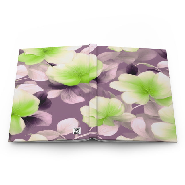 Lime Lavender Floral Bunch Hardcover Journal Matte with 150 lined pages, 5.75" x 8"