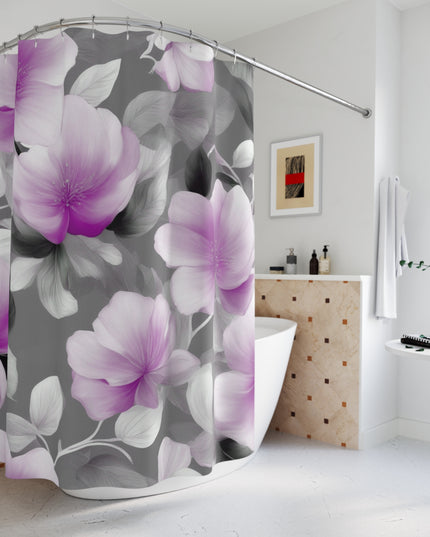Purple Blossom Floral Bunch Shower Curtains, 71" x 74"