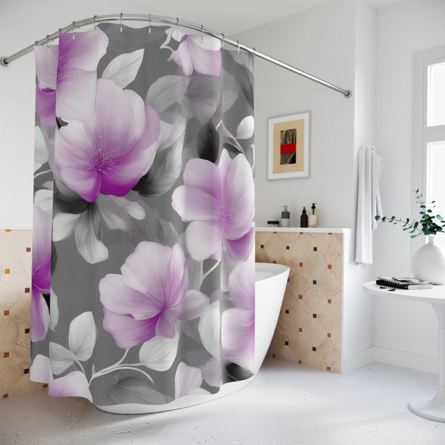 Purple Blossom Floral Bunch Shower Curtains, 71" x 74"
