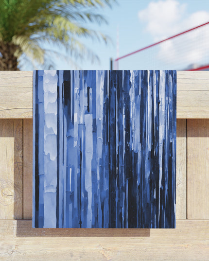 Striped Deep Blue Beach Towel, 18" x 27"