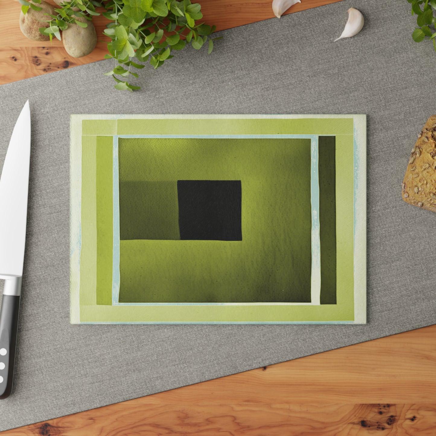 Lemongrass Shadow 8" x 11" Glass Cutting Board