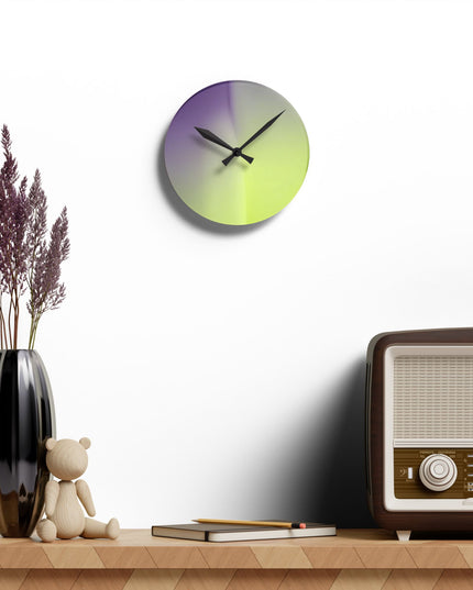 Purple Golden Fade Acrylic Round Wall Clock, 8" x 8"