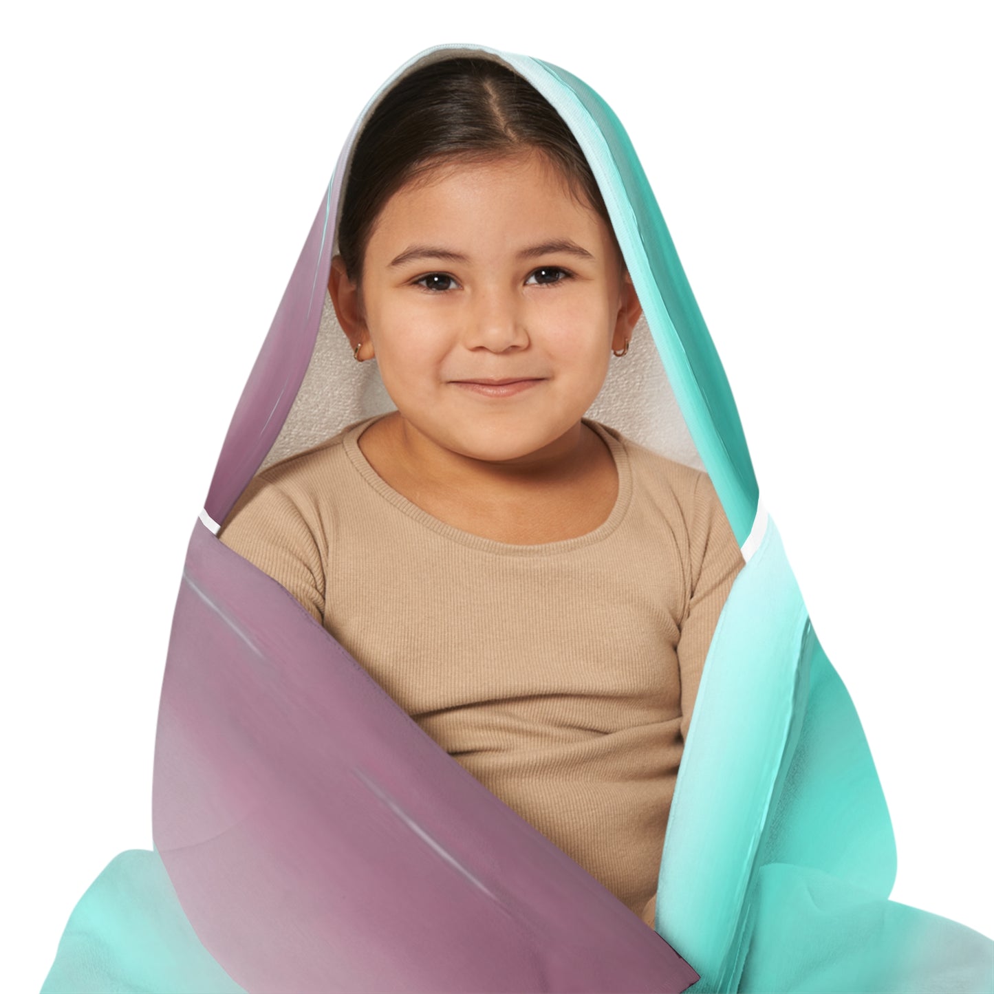 Green Sea Lavender Fog Youth Hooded Towel, 24" x 48"