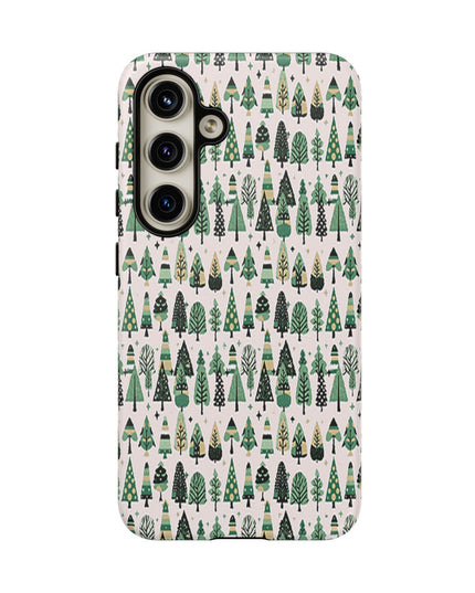Mini Vintage Green Trees Samsung Galaxy S24 Tough Cases