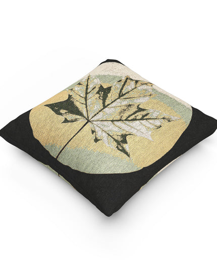 Lemongrass Maple Leaf Woven Pillow, 17" x 18"