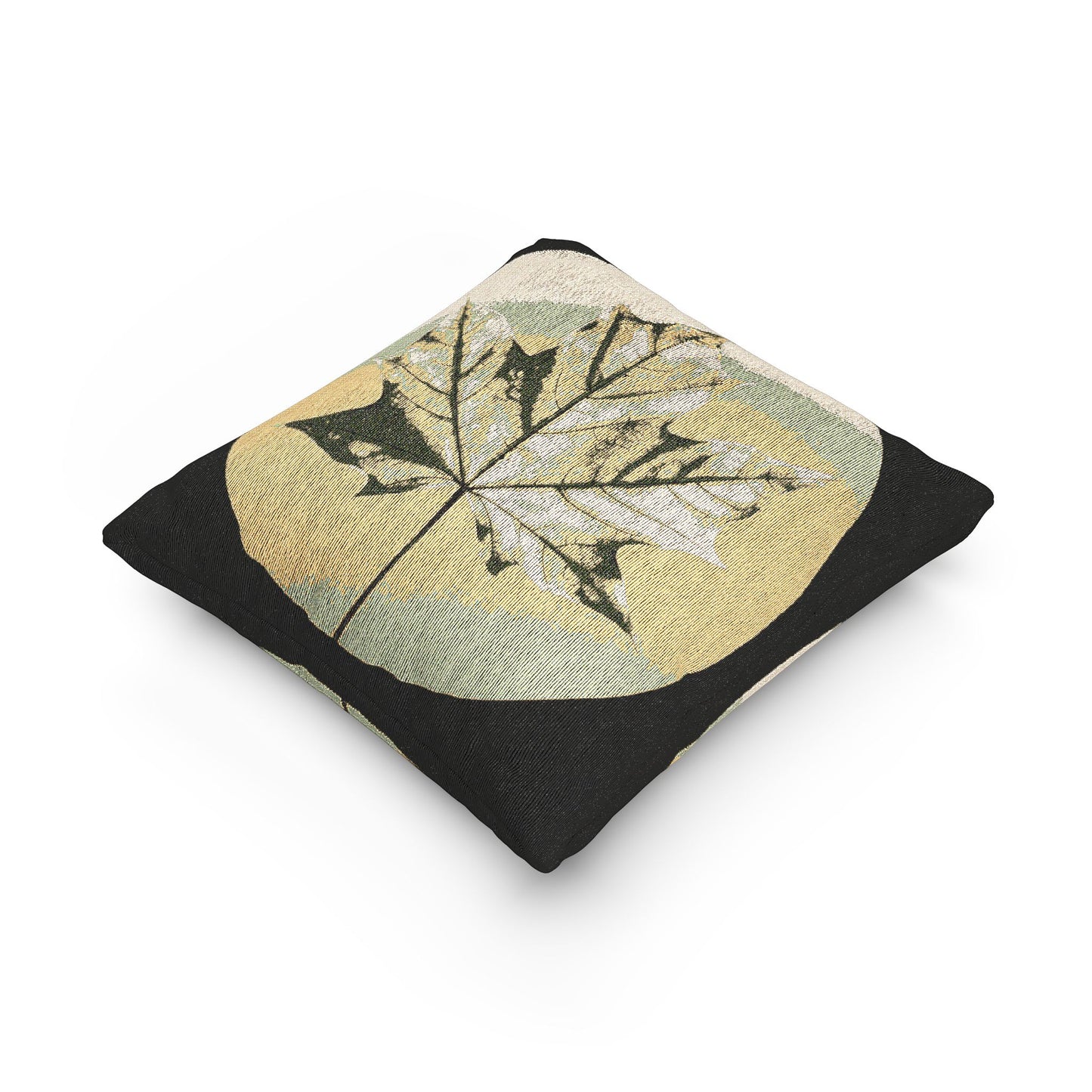 Lemongrass Maple Leaf Woven Pillow, 17" x 18"