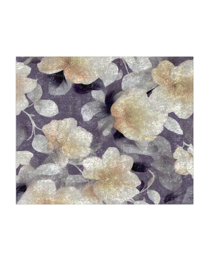 White Blush Floral Bunch Crushed Velvet Blanket, 50" x 60"