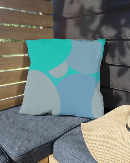Pastel Tan and Tif Patches 18" x 18" Outdoor Pillows
