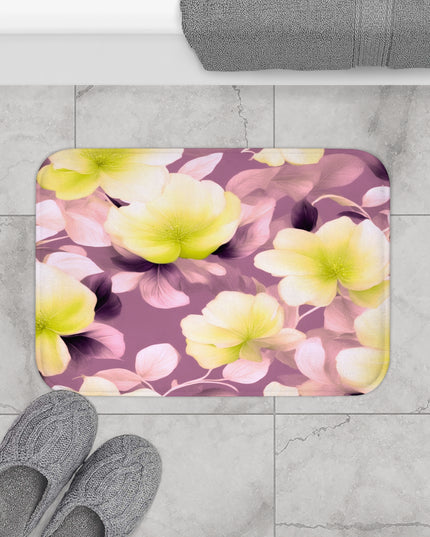 Lemon Blossom Floral Bunch 24" x 17" Bath Mat