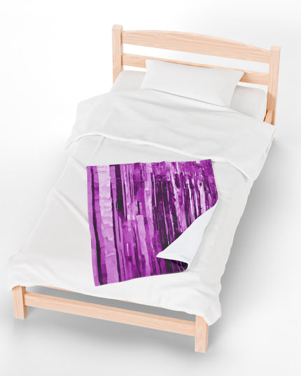 Striped Powder Lavender Velveteen Plush Blanket, 30" x 40"