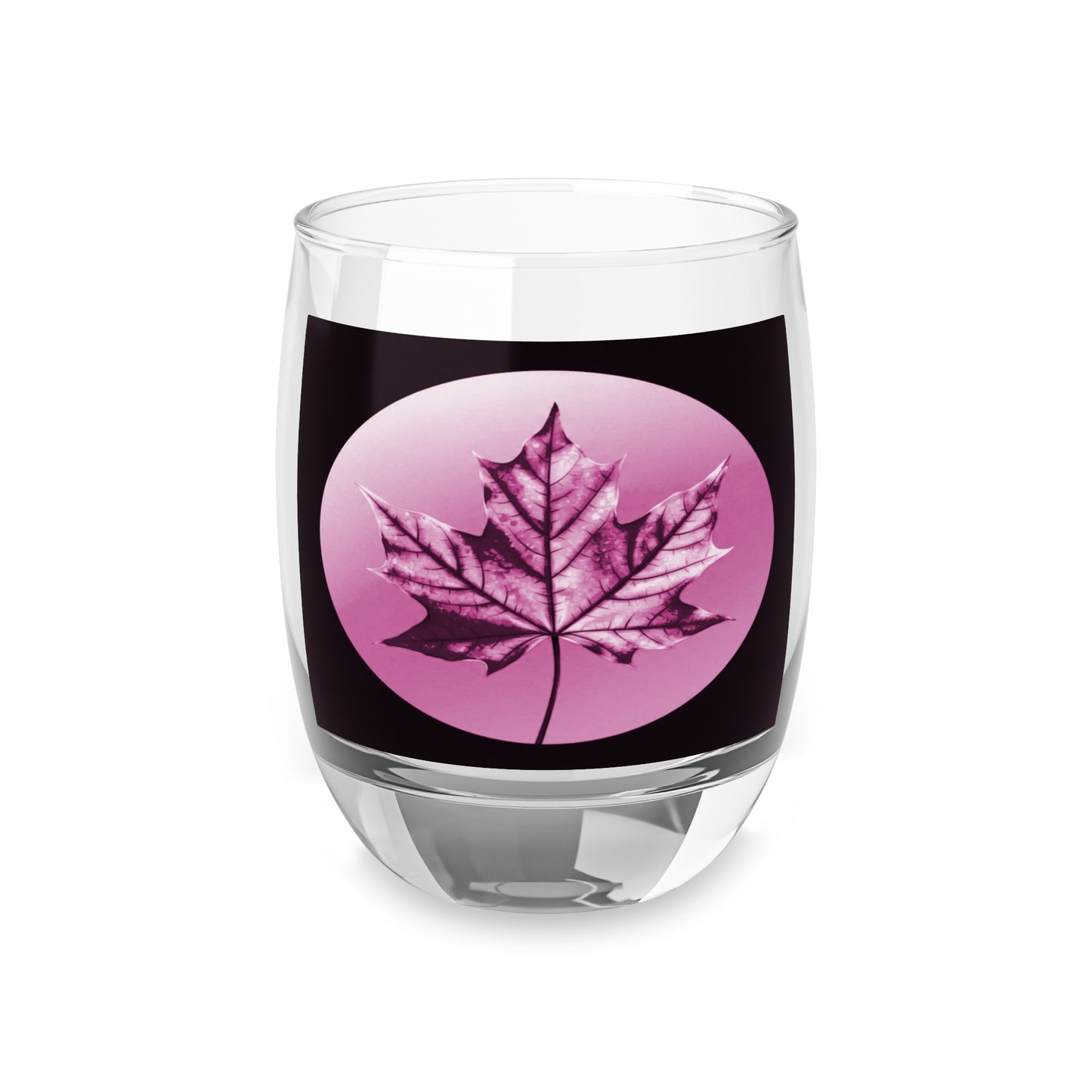 Magenta Maple Leaf Whiskey Glass, 6 oz