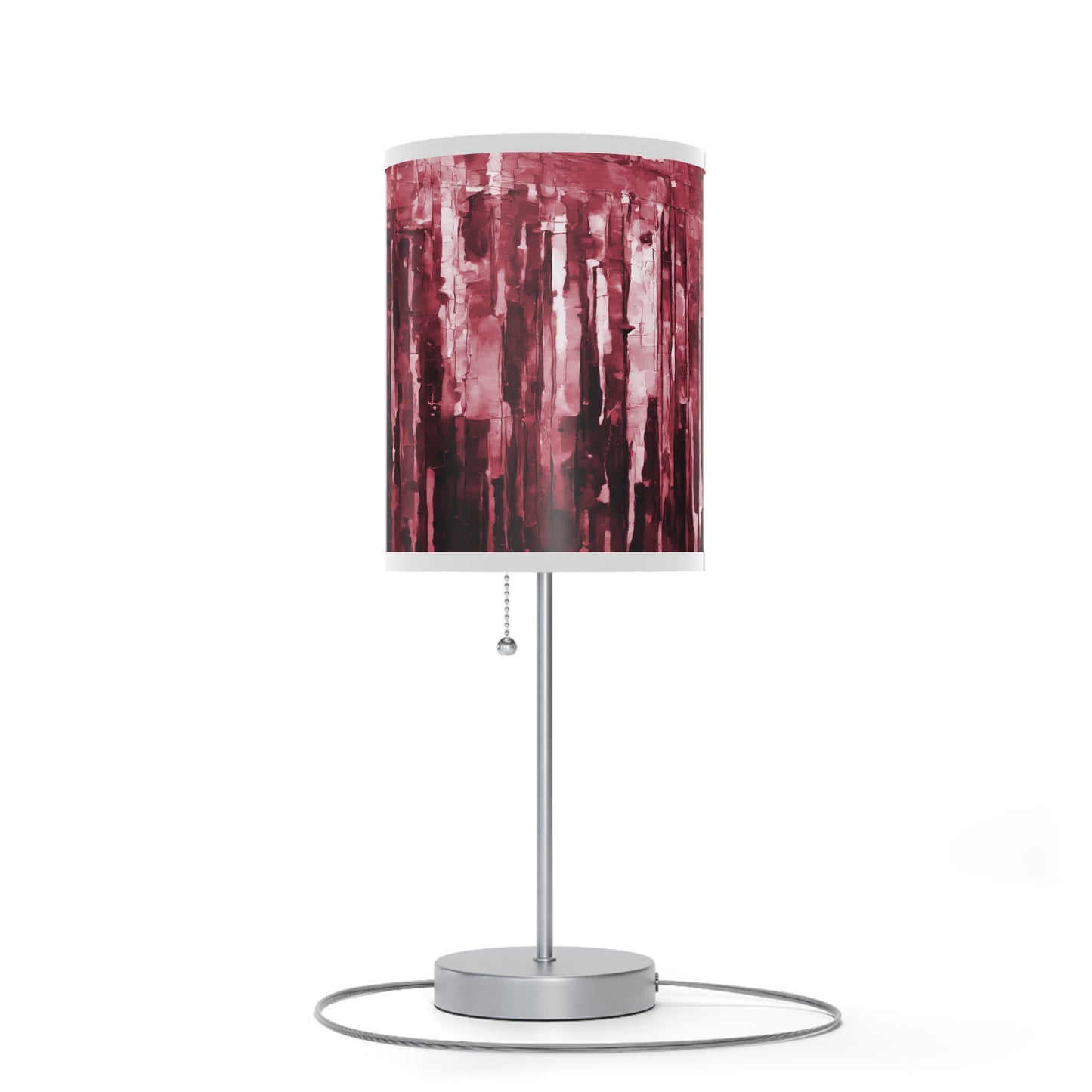 Striped Ruby Table Lamp on a White or Silver Stand, US|CA plug