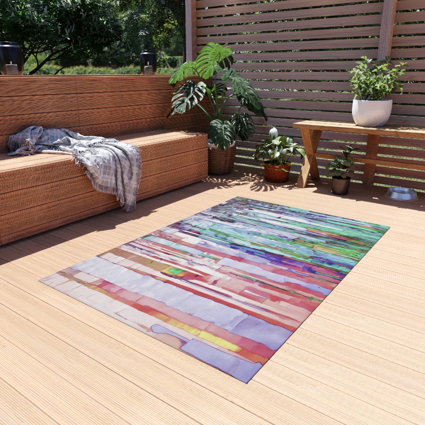 Striped Pastels 48" x 72" Outdoor Rug